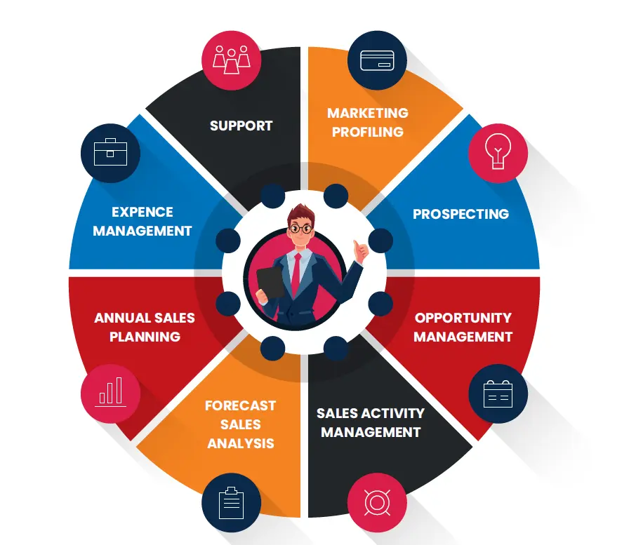 Sales team working effectively